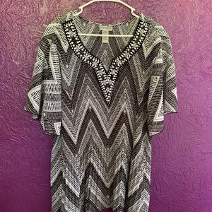 Catherine’s Black and White Beaded Top 3x